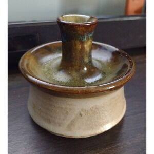 Bud Vase Jamie's Pottery  Glazed Green Rustic Handmade Clay 3 1/2"